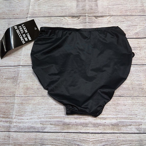 NWT TRIMSHAPER Black Scrunched Sides High Waist Tummy Control Bottoms Size 10 - Picture 4 of 8